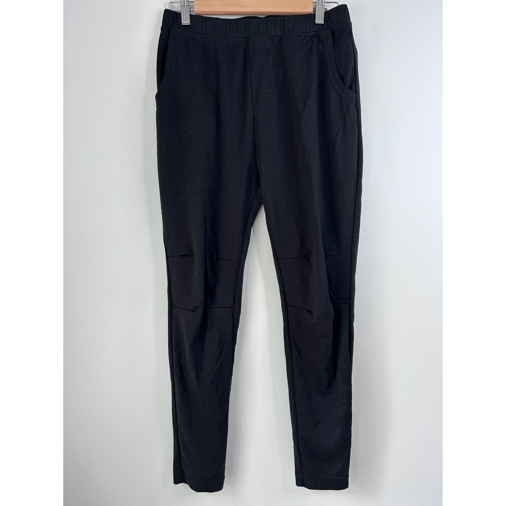 Unbound Merino Black Travel Pants Slim Fit Elastic Waist Mens Medium Wool Blend